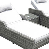 Twelve Piece Outdoor Gray Wicker Multiple Chairs Seating Group Fire Pit Included with White Cushions - Homeroots - Flyclothing LLC