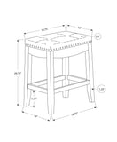 Set of Two 25 " Black And Espresso Faux Leather And Solid Wood Backless Counter Height Bar Chairs