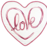 15" X 16" White And Rose Love Heart Throw Pillow With Embroidery - Homeroots - Flyclothing LLC