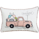 13" X 4" Pink and White Easter Easter Bunny Text Throw Pillow - Homeroots - Flyclothing LLC