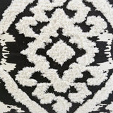 17" X 17" Black and White Textural Geometric Throw Pillow With Tassels - Homeroots - Flyclothing LLC
