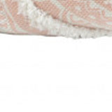 18" X 18" Peach And White Geometric Zippered Polyester And Cotton Blend Throw Pillow With Tassels - Homeroots - Flyclothing LLC