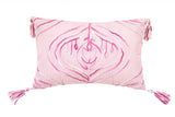 13" X 20" Pink White And Silver Abstract Zippered Polyester Throw Pillow With Tassels - Homeroots - Flyclothing LLC