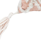 13" X 18" Beige and Ivory Damask Throw Pillow With Texture Embroidery and Tassles - Homeroots - Flyclothing LLC