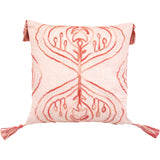 17" X 17" Coral Damask Zippered Polyester Throw Pillow With Tassels - Homeroots - Flyclothing LLC