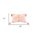 13" X 20" Coral Abstract Zippered Polyester Throw Pillow With Tassels - Homeroots - Flyclothing LLC