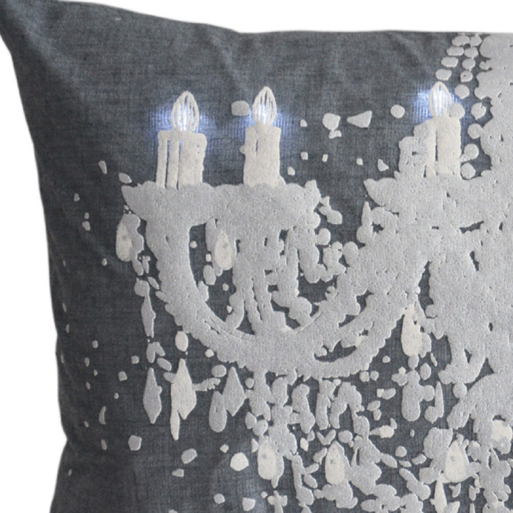 13" X 20" Grey And White Abstract Zippered Polyester Throw Pillow - Homeroots - Flyclothing LLC