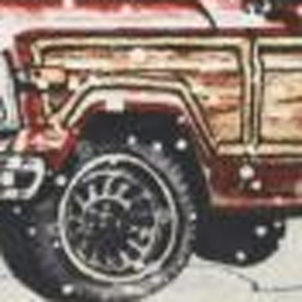 13" X 18" White Green Black And Red Zippered Polyester Christmas Holiday Van Throw Pillow - Homeroots - Flyclothing LLC