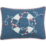 13" X 18" Blue and White Christmas Throw Pillow - Homeroots - Flyclothing LLC