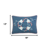 13" X 18" Blue and White Christmas Throw Pillow - Homeroots - Flyclothing LLC