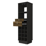 18" Black Bar Cabinet With Two Drawers