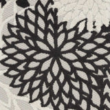 2' X 6' Black And White Floral Non Skid Indoor Outdoor Runner Rug - Homeroots - Flyclothing LLC