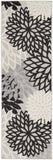 2' X 6' Black And White Floral Non Skid Indoor Outdoor Runner Rug - Homeroots - Flyclothing LLC