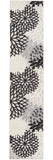 2' X 12' Black And White Floral Non Skid Indoor Outdoor Runner Rug - Homeroots - Flyclothing LLC