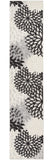2' X 12' Black And White Floral Non Skid Indoor Outdoor Runner Rug - Homeroots - Flyclothing LLC