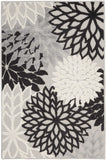 3' X 4' Black And White Floral Non Skid Indoor Outdoor Area Rug - Homeroots - Flyclothing LLC