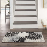 3' X 4' Black And White Floral Non Skid Indoor Outdoor Area Rug - Homeroots - Flyclothing LLC