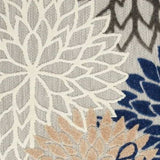 3' X 5' Blue Floral Non Skid Indoor Outdoor Area Rug - Homeroots - Flyclothing LLC