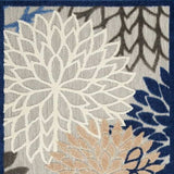 3' X 5' Blue Floral Non Skid Indoor Outdoor Area Rug - Homeroots - Flyclothing LLC