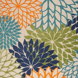 9' X 12' Orange Green And Blue Floral Non Skid Indoor Outdoor Area Rug - Homeroots - Flyclothing LLC