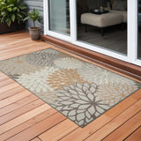 3' X 5' Natural Floral Non Skid Indoor Outdoor Area Rug - Homeroots - Flyclothing LLC