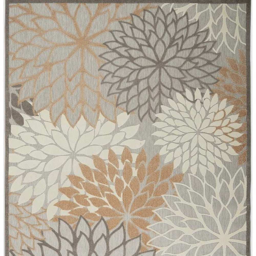 9' X 12' Natural Floral Non Skid Indoor Outdoor Area Rug - Homeroots - Flyclothing LLC