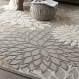 10' X 13' Natural Floral Non Skid Indoor Outdoor Area Rug - Homeroots - Flyclothing LLC