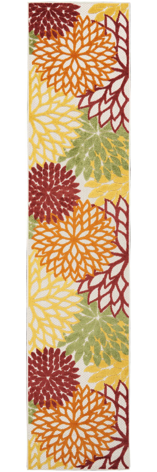 2' X 10' Red Floral Non Skid Runner Rug - Homeroots - Flyclothing LLC