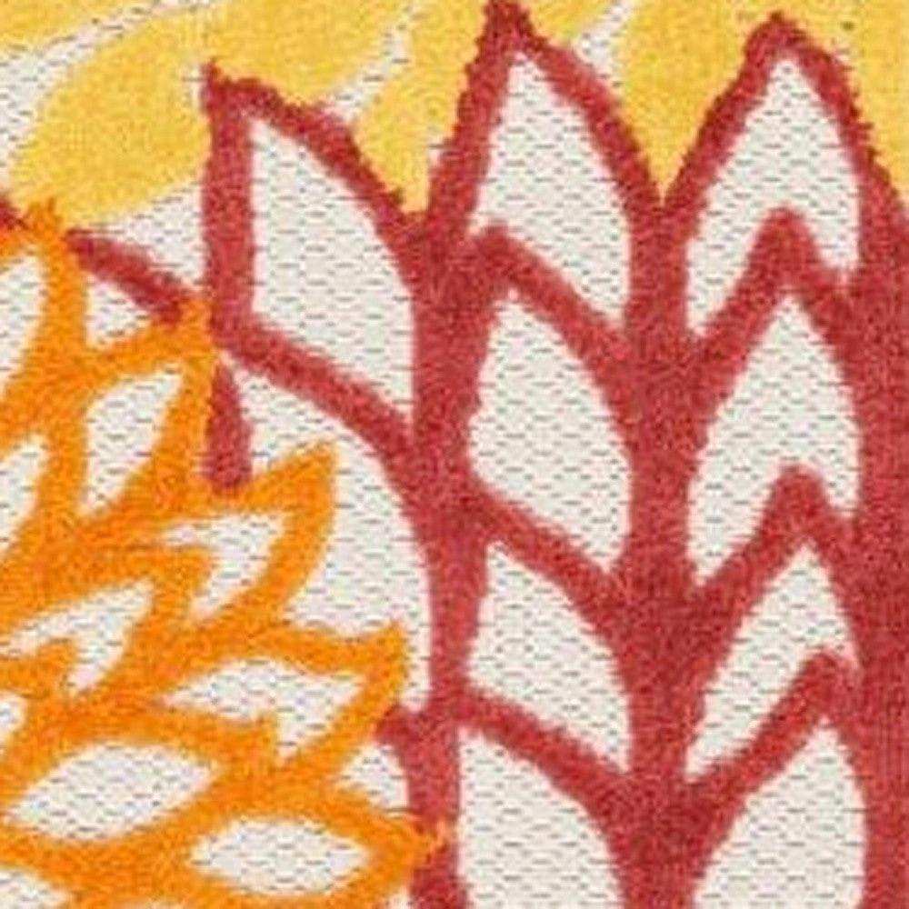 3' X 4' Red Floral Non Skid Indoor Outdoor Area Rug - Homeroots - Flyclothing LLC