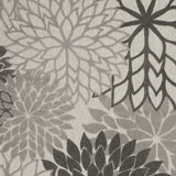 10' X 13' Silver Grey Floral Non Skid Indoor Outdoor Area Rug - Homeroots - Flyclothing LLC