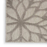 10' X 13' Silver Grey Floral Non Skid Indoor Outdoor Area Rug - Homeroots - Flyclothing LLC