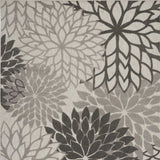 10' X 13' Silver Grey Floral Non Skid Indoor Outdoor Area Rug - Homeroots - Flyclothing LLC