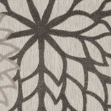 10' X 13' Silver Grey Floral Non Skid Indoor Outdoor Area Rug - Homeroots - Flyclothing LLC