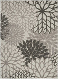 10' X 13' Silver Grey Floral Non Skid Indoor Outdoor Area Rug - Homeroots - Flyclothing LLC
