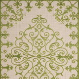 10' X 13' Green Damask Non Skid Indoor Outdoor Area Rug - Homeroots - Flyclothing LLC