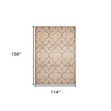 10' X 13' Cream Ikat Non Skid Indoor Outdoor Area Rug - Homeroots - Flyclothing LLC
