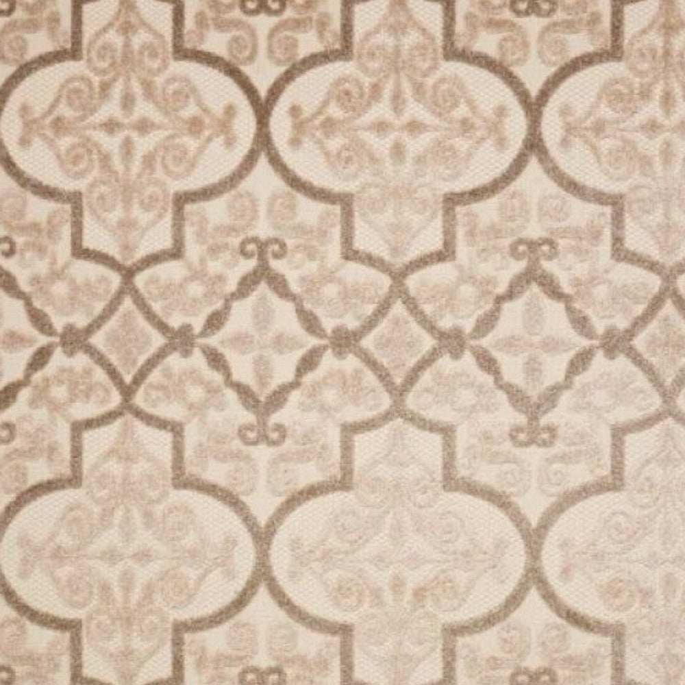 10' X 13' Cream Ikat Non Skid Indoor Outdoor Area Rug - Homeroots - Flyclothing LLC
