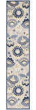 2' X 10' Blue And Grey Floral Non Skid Indoor Outdoor Runner Rug - Homeroots - Flyclothing LLC