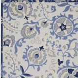 3' X 4' Blue And Grey Toile Non Skid Indoor Outdoor Area Rug - Homeroots - Flyclothing LLC