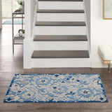 3' X 4' Blue And Grey Toile Non Skid Indoor Outdoor Area Rug - Homeroots - Flyclothing LLC