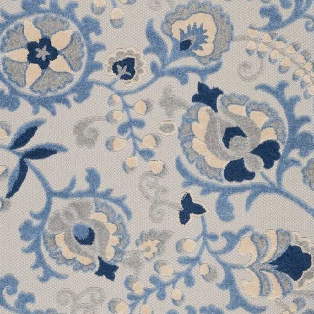 4' X 6' Blue And Grey Toile Non Skid Indoor Outdoor Area Rug - Homeroots - Flyclothing LLC