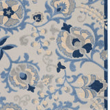 10' X 13' Blue And Grey Toile Non Skid Indoor Outdoor Area Rug - Homeroots - Flyclothing LLC