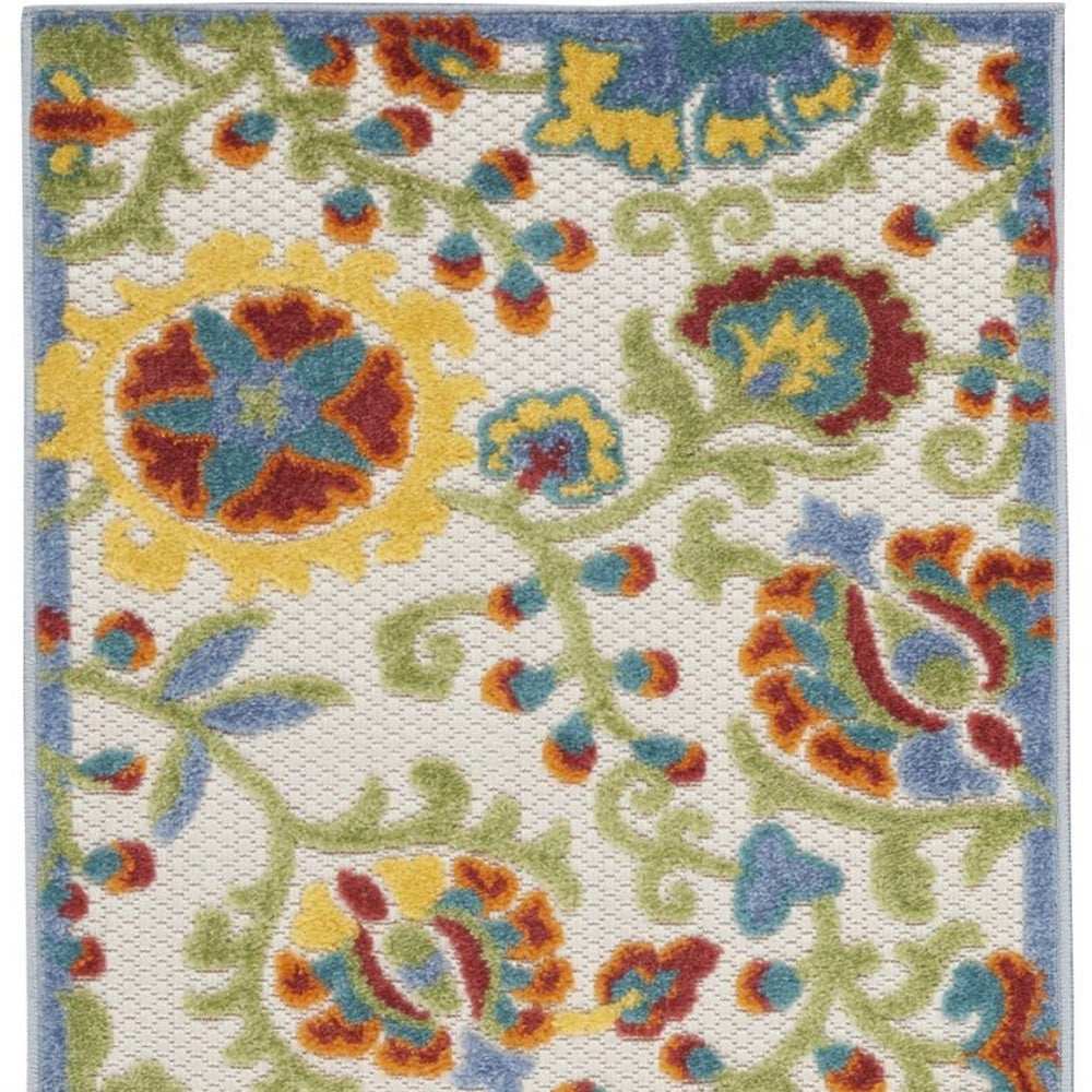 2' X 8' Ivory Toile Non Skid Indoor Outdoor Runner Rug - Homeroots - Flyclothing LLC