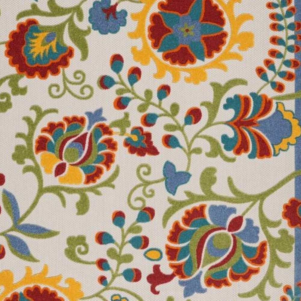 9' X 12' Ivory Toile Non Skid Indoor Outdoor Area Rug - Homeroots - Flyclothing LLC