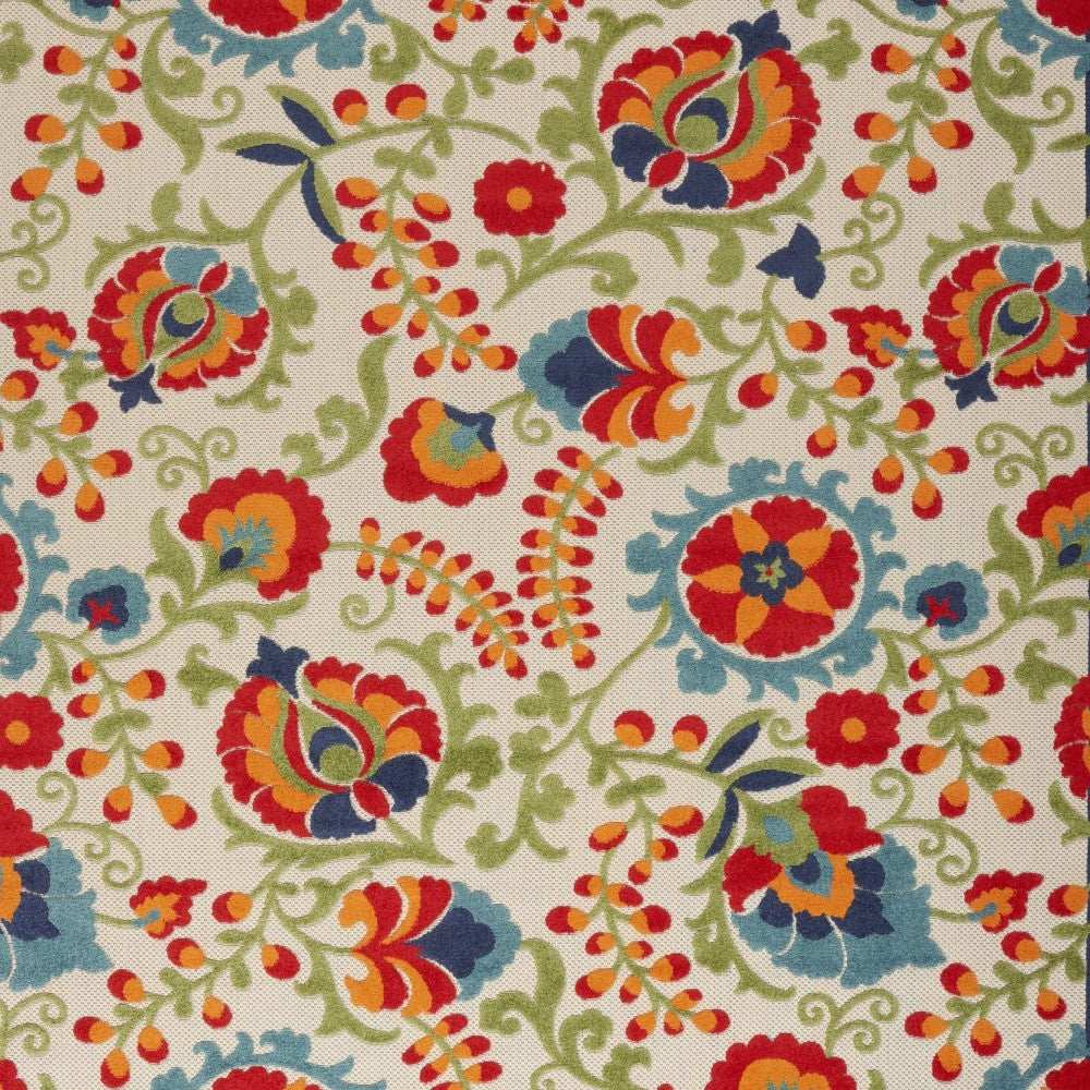 9' X 12' Beige Orange And Red Toile Non Skid Indoor Outdoor Area Rug - Homeroots - Flyclothing LLC