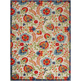 9' X 12' Beige Orange And Red Toile Non Skid Indoor Outdoor Area Rug - Homeroots - Flyclothing LLC