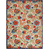 10' X 13' Beige Orange And Red Toile Non Skid Indoor Outdoor Area Rug - Homeroots - Flyclothing LLC