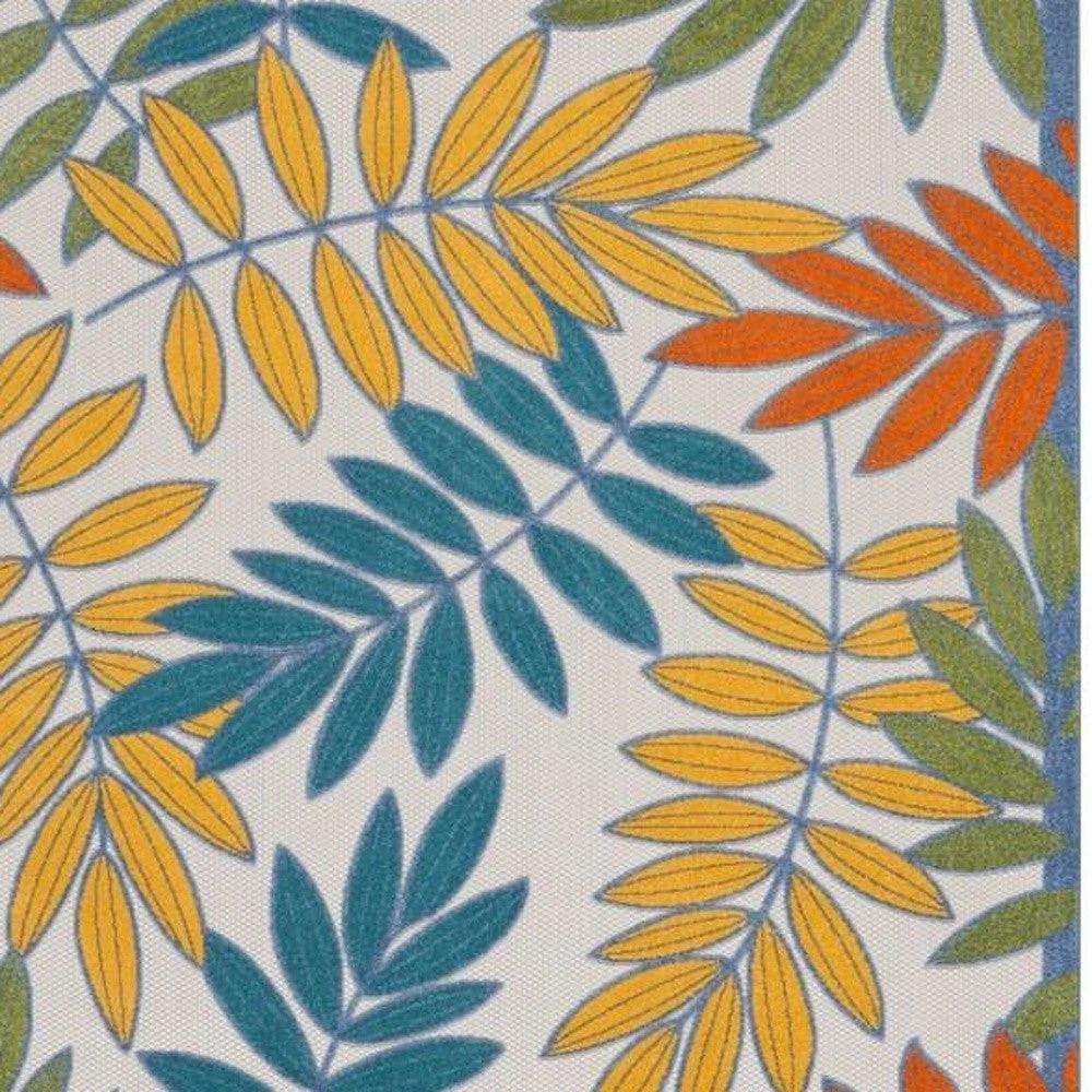 12' X 15' Ivory Floral Non Skid Indoor Outdoor Area Rug - Homeroots - Flyclothing LLC