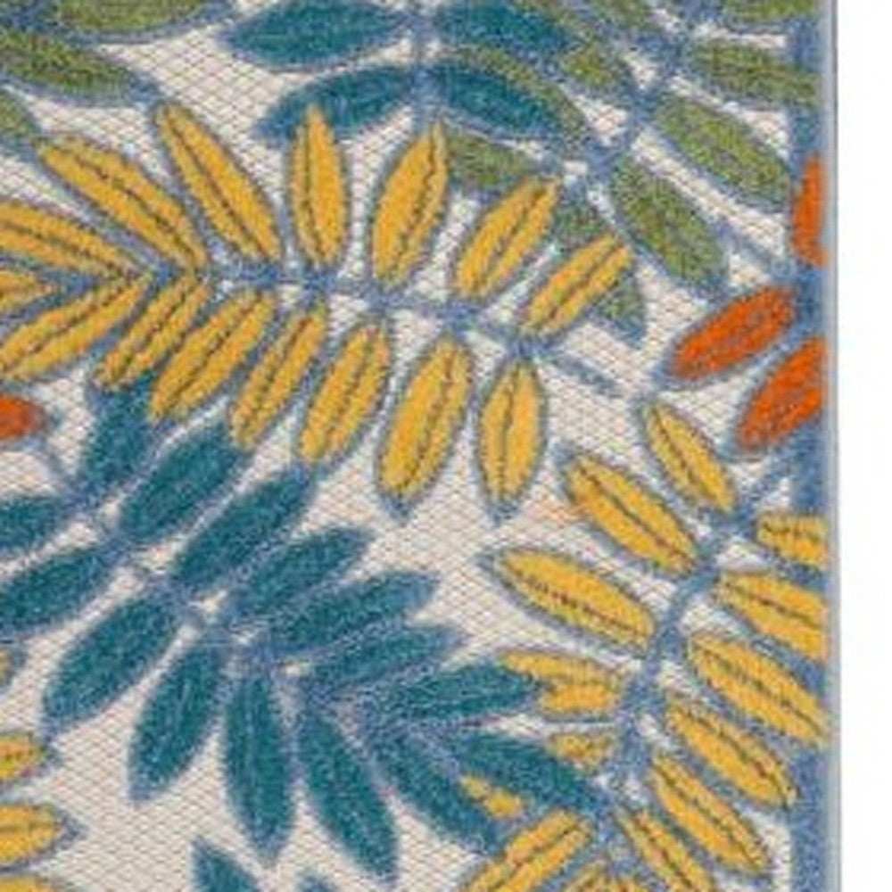 2' X 6' Ivory Floral Non Skid Indoor Outdoor Runner Rug - Homeroots - Flyclothing LLC