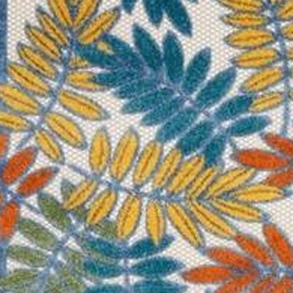 2' X 10' Ivory Floral Non Skid Indoor Outdoor Runner Rug - Homeroots - Flyclothing LLC